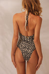 Maiô Bicolor Animal Print com Nude