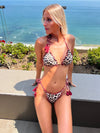 Biquíni Chicote Animal Print com Bordô
