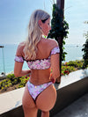 Biquini Ciganinha Flores com Roxo
