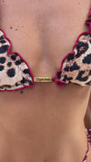 Biquíni Chicote Animal Print com Bordô